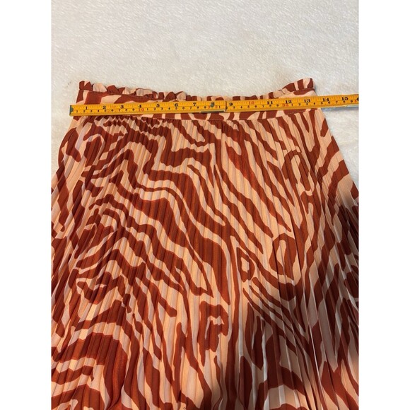 Anthropologie Maeve Midi Skirt Red Isobel Silky Pleat Preppy Retro Boho 6 NWT - Picture 7 of 10
